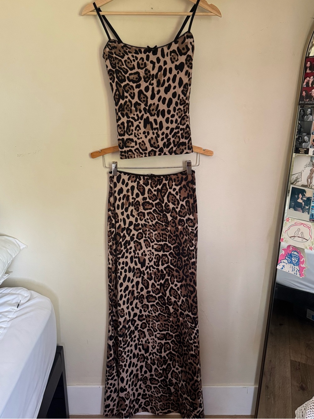 Zara Black and Brown Leopard Print Camisole Set